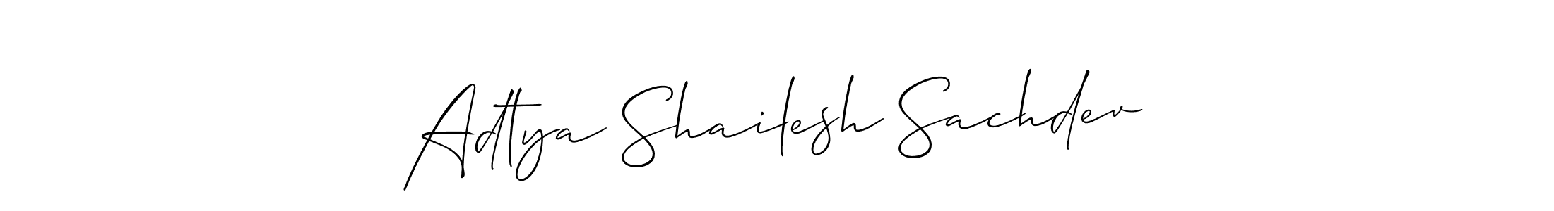 How to make Adtya Shailesh Sachdev signature? Allison_Script is a professional autograph style. Create handwritten signature for Adtya Shailesh Sachdev name. Adtya Shailesh Sachdev signature style 2 images and pictures png