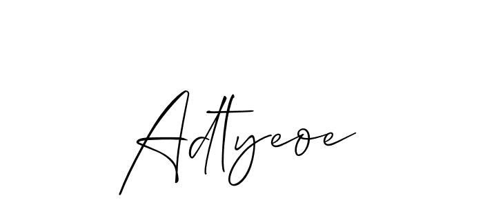 The best way (Allison_Script) to make a short signature is to pick only two or three words in your name. The name Adtyeoe include a total of six letters. For converting this name. Adtyeoe signature style 2 images and pictures png