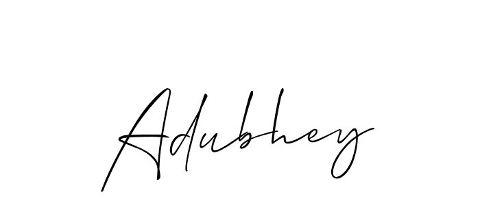 Design your own signature with our free online signature maker. With this signature software, you can create a handwritten (Allison_Script) signature for name Adubhey. Adubhey signature style 2 images and pictures png