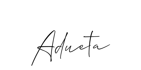 Make a short Adueta signature style. Manage your documents anywhere anytime using Allison_Script. Create and add eSignatures, submit forms, share and send files easily. Adueta signature style 2 images and pictures png