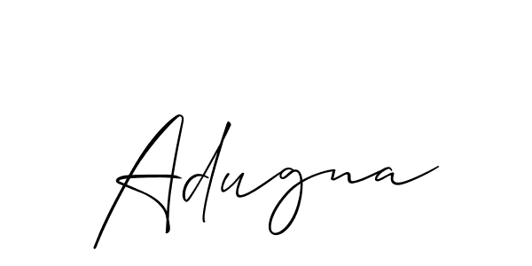 Design your own signature with our free online signature maker. With this signature software, you can create a handwritten (Allison_Script) signature for name Adugna. Adugna signature style 2 images and pictures png