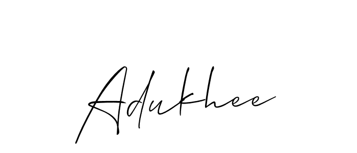 Adukhee stylish signature style. Best Handwritten Sign (Allison_Script) for my name. Handwritten Signature Collection Ideas for my name Adukhee. Adukhee signature style 2 images and pictures png