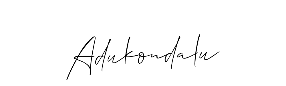 Also You can easily find your signature by using the search form. We will create Adukondalu name handwritten signature images for you free of cost using Allison_Script sign style. Adukondalu signature style 2 images and pictures png