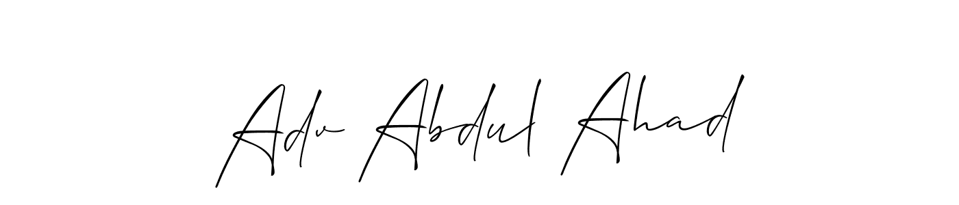 How to make Adv Abdul Ahad signature? Allison_Script is a professional autograph style. Create handwritten signature for Adv Abdul Ahad name. Adv Abdul Ahad signature style 2 images and pictures png