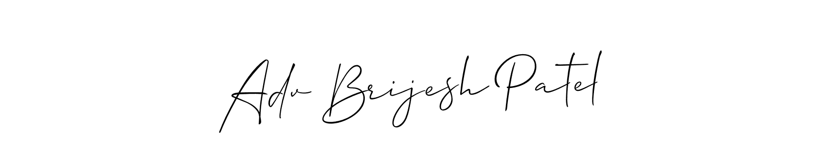 This is the best signature style for the Adv Brijesh Patel name. Also you like these signature font (Allison_Script). Mix name signature. Adv Brijesh Patel signature style 2 images and pictures png