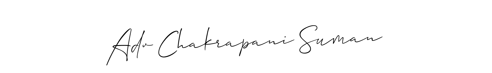 Allison_Script is a professional signature style that is perfect for those who want to add a touch of class to their signature. It is also a great choice for those who want to make their signature more unique. Get Adv Chakrapani Suman name to fancy signature for free. Adv Chakrapani Suman signature style 2 images and pictures png