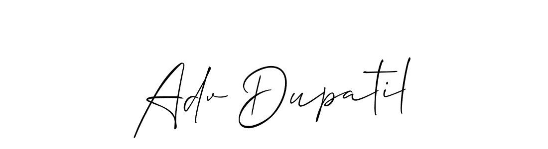 It looks lik you need a new signature style for name Adv Dupatil. Design unique handwritten (Allison_Script) signature with our free signature maker in just a few clicks. Adv Dupatil signature style 2 images and pictures png