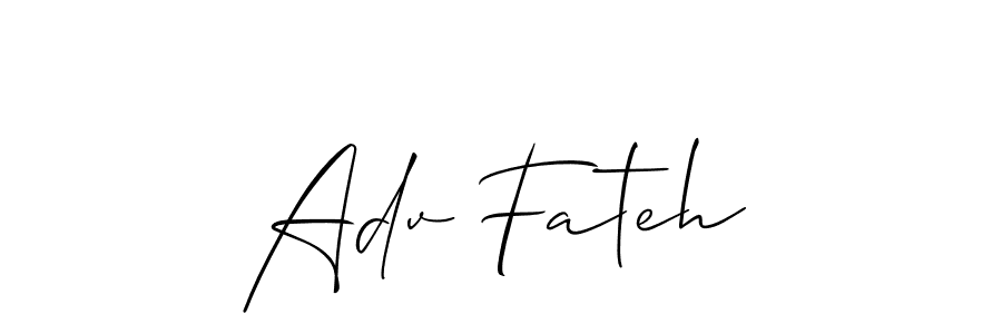 Use a signature maker to create a handwritten signature online. With this signature software, you can design (Allison_Script) your own signature for name Adv Fateh. Adv Fateh signature style 2 images and pictures png