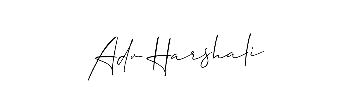 if you are searching for the best signature style for your name Adv Harshali. so please give up your signature search. here we have designed multiple signature styles  using Allison_Script. Adv Harshali signature style 2 images and pictures png