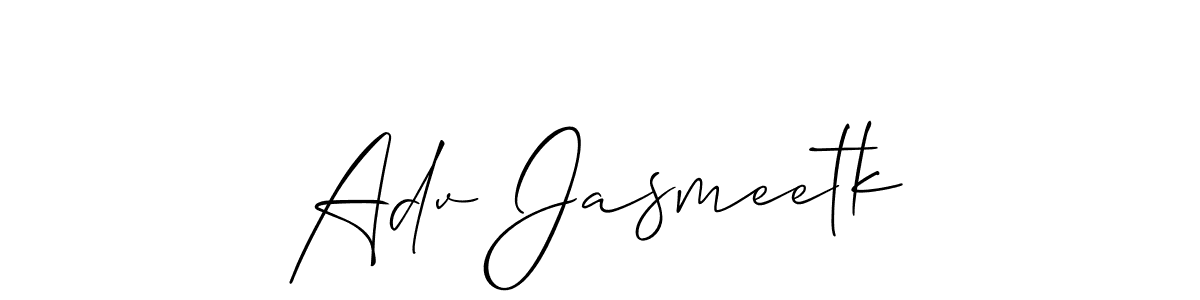 The best way (Allison_Script) to make a short signature is to pick only two or three words in your name. The name Adv Jasmeetk include a total of six letters. For converting this name. Adv Jasmeetk signature style 2 images and pictures png