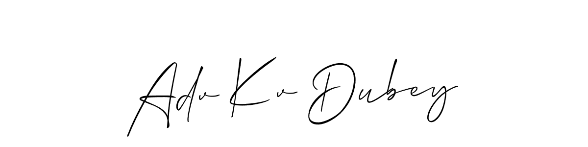 How to make Adv Kv Dubey name signature. Use Allison_Script style for creating short signs online. This is the latest handwritten sign. Adv Kv Dubey signature style 2 images and pictures png