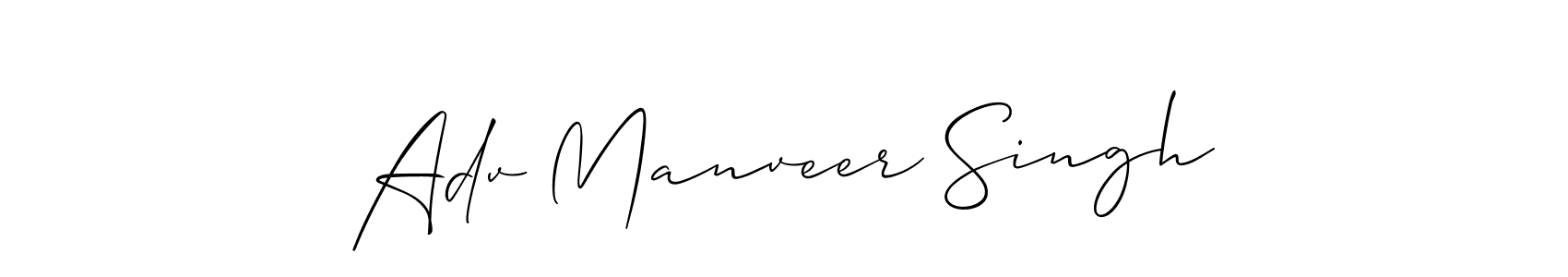 Similarly Allison_Script is the best handwritten signature design. Signature creator online .You can use it as an online autograph creator for name Adv Manveer Singh. Adv Manveer Singh signature style 2 images and pictures png