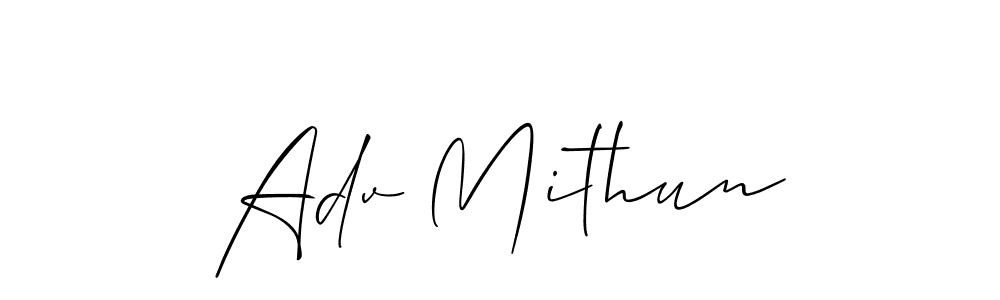 Similarly Allison_Script is the best handwritten signature design. Signature creator online .You can use it as an online autograph creator for name Adv Mithun. Adv Mithun signature style 2 images and pictures png