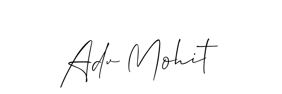 The best way (Allison_Script) to make a short signature is to pick only two or three words in your name. The name Adv Mohit include a total of six letters. For converting this name. Adv Mohit signature style 2 images and pictures png