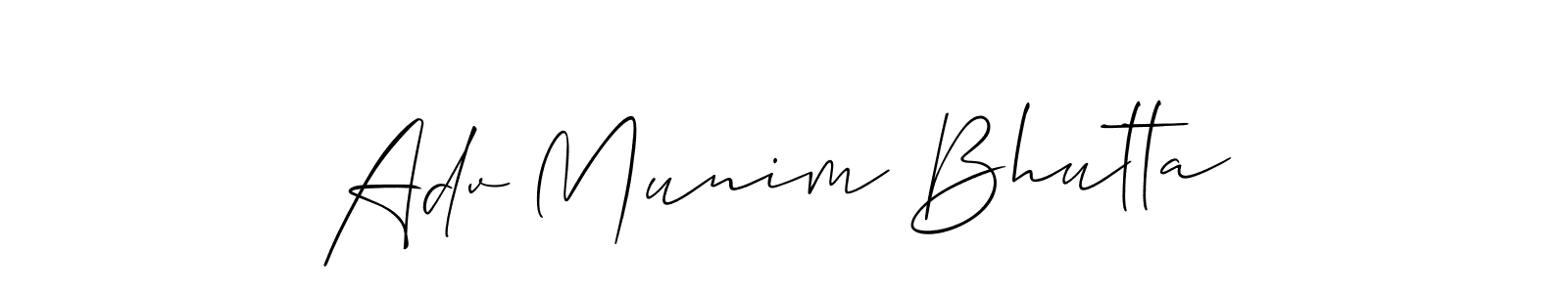 How to make Adv Munim Bhutta signature? Allison_Script is a professional autograph style. Create handwritten signature for Adv Munim Bhutta name. Adv Munim Bhutta signature style 2 images and pictures png