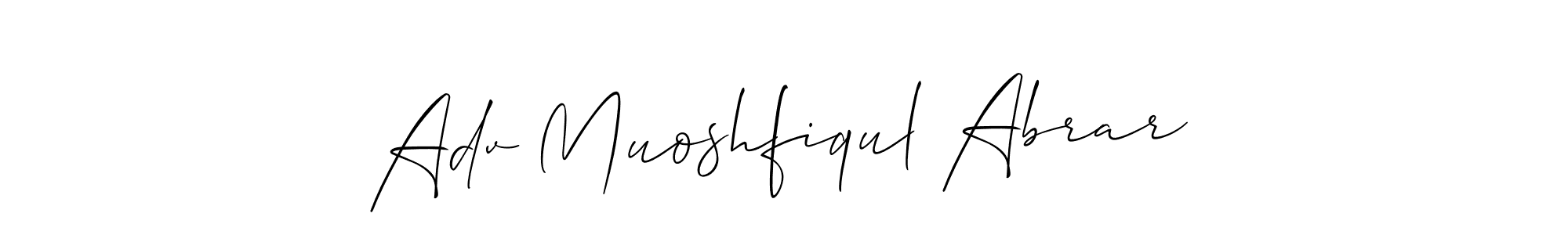 Also we have Adv Muoshfiqul Abrar name is the best signature style. Create professional handwritten signature collection using Allison_Script autograph style. Adv Muoshfiqul Abrar signature style 2 images and pictures png