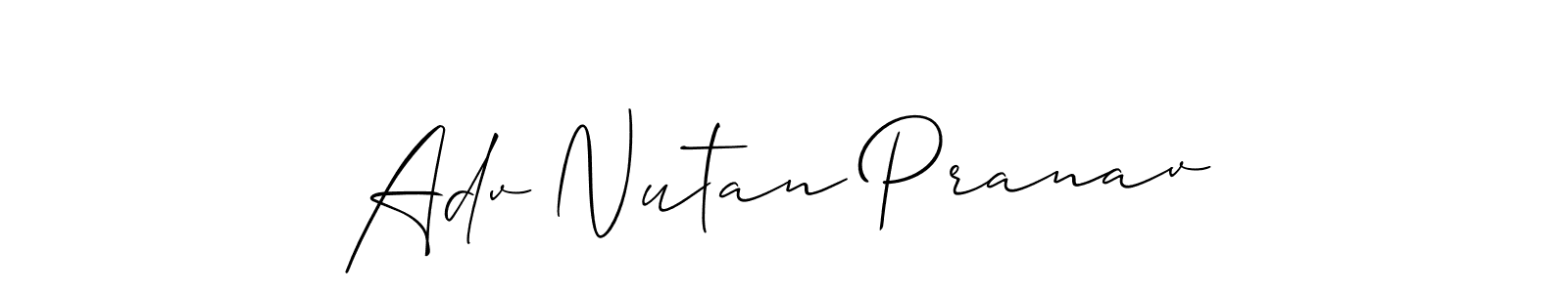 Similarly Allison_Script is the best handwritten signature design. Signature creator online .You can use it as an online autograph creator for name Adv Nutan Pranav. Adv Nutan Pranav signature style 2 images and pictures png