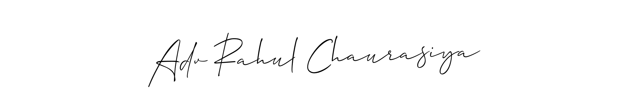Also You can easily find your signature by using the search form. We will create Adv Rahul Chaurasiya name handwritten signature images for you free of cost using Allison_Script sign style. Adv Rahul Chaurasiya signature style 2 images and pictures png