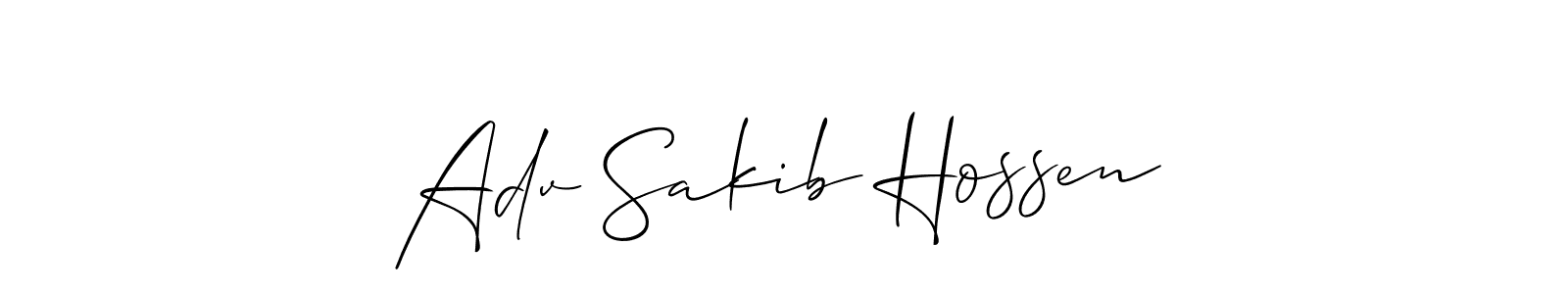 You should practise on your own different ways (Allison_Script) to write your name (Adv Sakib Hossen) in signature. don't let someone else do it for you. Adv Sakib Hossen signature style 2 images and pictures png