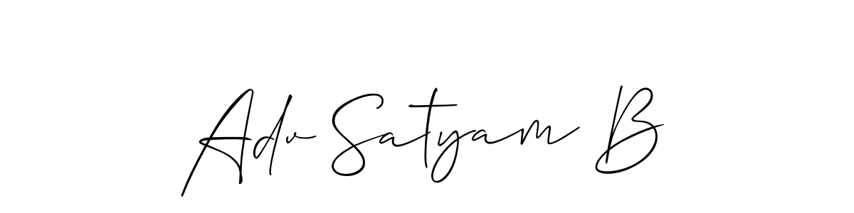 How to make Adv Satyam B name signature. Use Allison_Script style for creating short signs online. This is the latest handwritten sign. Adv Satyam B signature style 2 images and pictures png