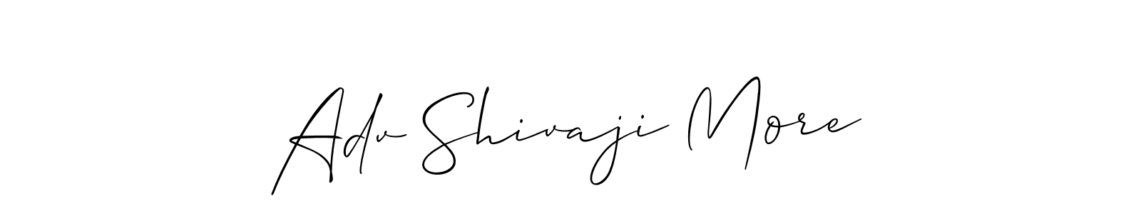 Use a signature maker to create a handwritten signature online. With this signature software, you can design (Allison_Script) your own signature for name Adv Shivaji More. Adv Shivaji More signature style 2 images and pictures png
