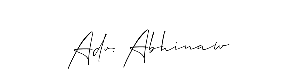 Allison_Script is a professional signature style that is perfect for those who want to add a touch of class to their signature. It is also a great choice for those who want to make their signature more unique. Get Adv. Abhinaw name to fancy signature for free. Adv. Abhinaw signature style 2 images and pictures png