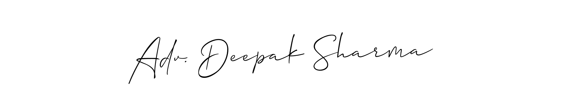 Use a signature maker to create a handwritten signature online. With this signature software, you can design (Allison_Script) your own signature for name Adv. Deepak Sharma. Adv. Deepak Sharma signature style 2 images and pictures png