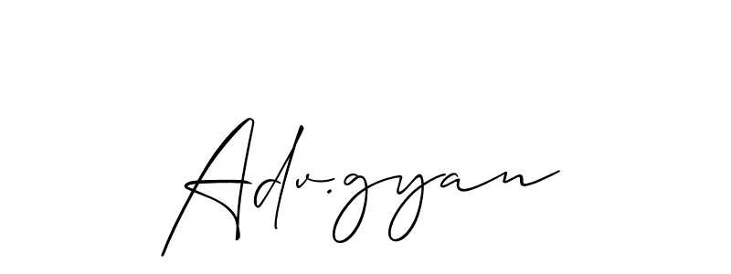 Use a signature maker to create a handwritten signature online. With this signature software, you can design (Allison_Script) your own signature for name Adv.gyan. Adv.gyan signature style 2 images and pictures png