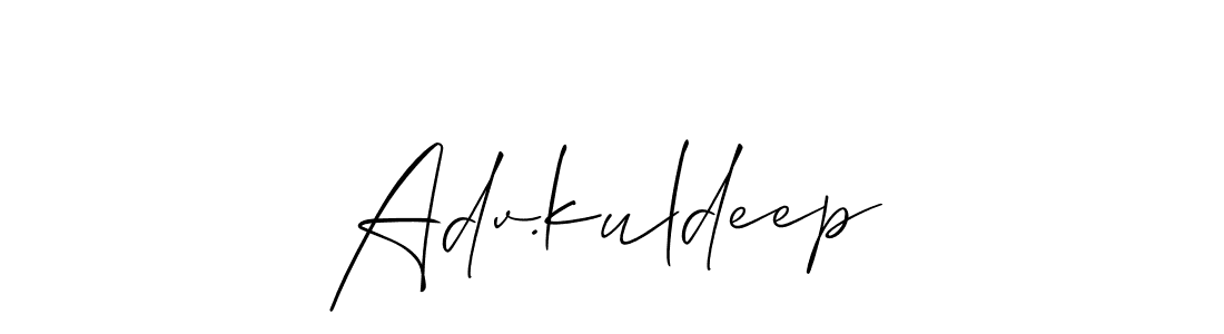 Create a beautiful signature design for name Adv.kuldeep. With this signature (Allison_Script) fonts, you can make a handwritten signature for free. Adv.kuldeep signature style 2 images and pictures png