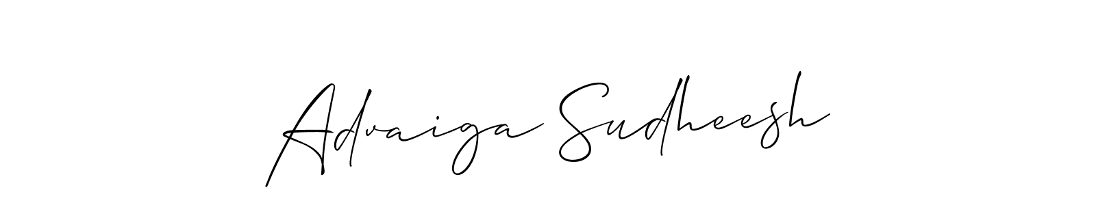 This is the best signature style for the Advaiga Sudheesh name. Also you like these signature font (Allison_Script). Mix name signature. Advaiga Sudheesh signature style 2 images and pictures png
