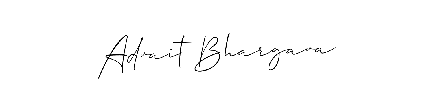It looks lik you need a new signature style for name Advait Bhargava. Design unique handwritten (Allison_Script) signature with our free signature maker in just a few clicks. Advait Bhargava signature style 2 images and pictures png