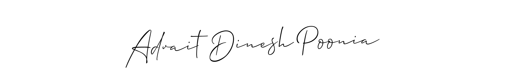 Make a beautiful signature design for name Advait Dinesh Poonia. With this signature (Allison_Script) style, you can create a handwritten signature for free. Advait Dinesh Poonia signature style 2 images and pictures png