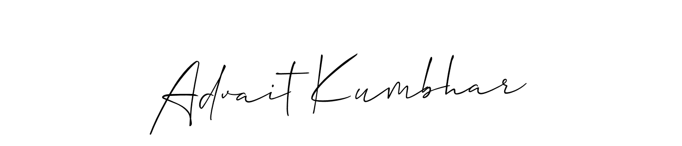 It looks lik you need a new signature style for name Advait Kumbhar. Design unique handwritten (Allison_Script) signature with our free signature maker in just a few clicks. Advait Kumbhar signature style 2 images and pictures png