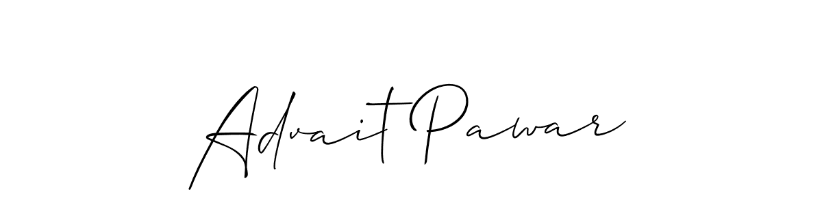 You should practise on your own different ways (Allison_Script) to write your name (Advait Pawar) in signature. don't let someone else do it for you. Advait Pawar signature style 2 images and pictures png