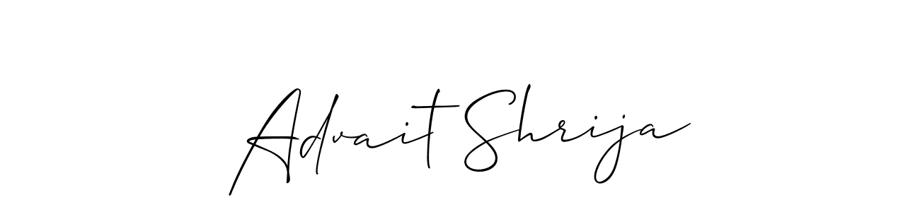 How to make Advait Shrija signature? Allison_Script is a professional autograph style. Create handwritten signature for Advait Shrija name. Advait Shrija signature style 2 images and pictures png