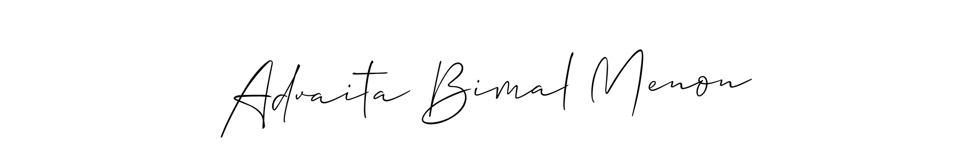 You should practise on your own different ways (Allison_Script) to write your name (Advaita Bimal Menon) in signature. don't let someone else do it for you. Advaita Bimal Menon signature style 2 images and pictures png