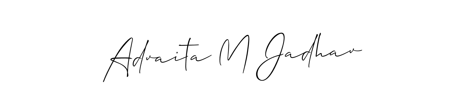 Use a signature maker to create a handwritten signature online. With this signature software, you can design (Allison_Script) your own signature for name Advaita M Jadhav. Advaita M Jadhav signature style 2 images and pictures png