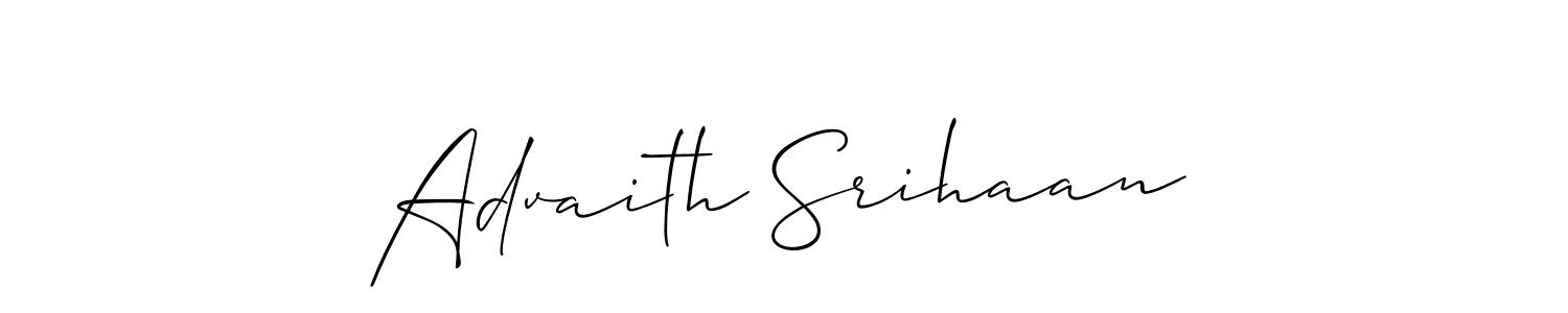 Design your own signature with our free online signature maker. With this signature software, you can create a handwritten (Allison_Script) signature for name Advaith Srihaan. Advaith Srihaan signature style 2 images and pictures png