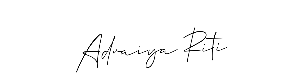 You should practise on your own different ways (Allison_Script) to write your name (Advaiya Riti) in signature. don't let someone else do it for you. Advaiya Riti signature style 2 images and pictures png
