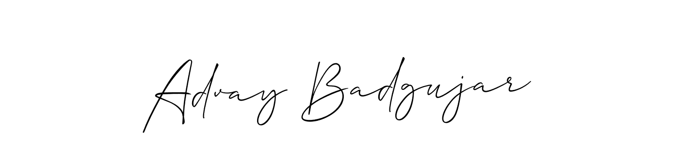 You should practise on your own different ways (Allison_Script) to write your name (Advay Badgujar) in signature. don't let someone else do it for you. Advay Badgujar signature style 2 images and pictures png