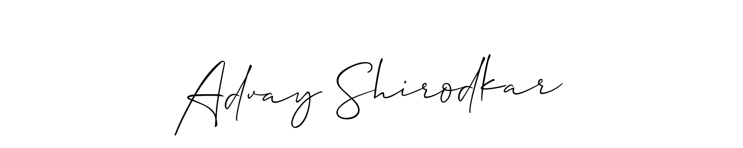 Similarly Allison_Script is the best handwritten signature design. Signature creator online .You can use it as an online autograph creator for name Advay Shirodkar. Advay Shirodkar signature style 2 images and pictures png