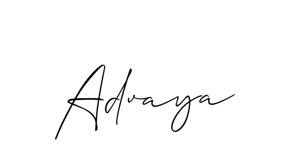 The best way (Allison_Script) to make a short signature is to pick only two or three words in your name. The name Advaya include a total of six letters. For converting this name. Advaya signature style 2 images and pictures png