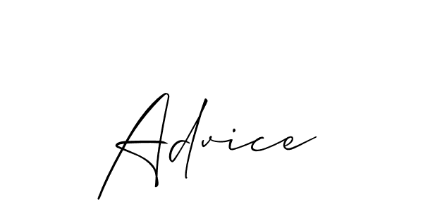 It looks lik you need a new signature style for name Advice. Design unique handwritten (Allison_Script) signature with our free signature maker in just a few clicks. Advice signature style 2 images and pictures png