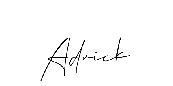 Advick stylish signature style. Best Handwritten Sign (Allison_Script) for my name. Handwritten Signature Collection Ideas for my name Advick. Advick signature style 2 images and pictures png