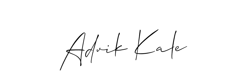 Allison_Script is a professional signature style that is perfect for those who want to add a touch of class to their signature. It is also a great choice for those who want to make their signature more unique. Get Advik Kale name to fancy signature for free. Advik Kale signature style 2 images and pictures png