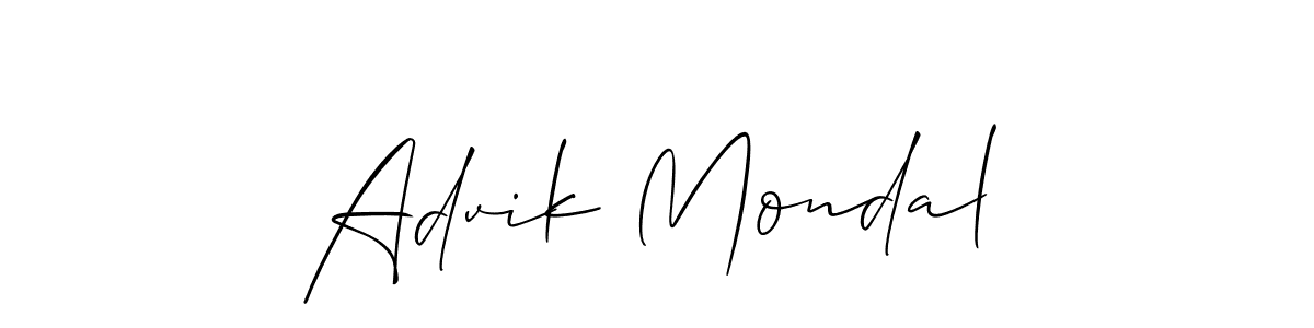 Make a beautiful signature design for name Advik Mondal. With this signature (Allison_Script) style, you can create a handwritten signature for free. Advik Mondal signature style 2 images and pictures png