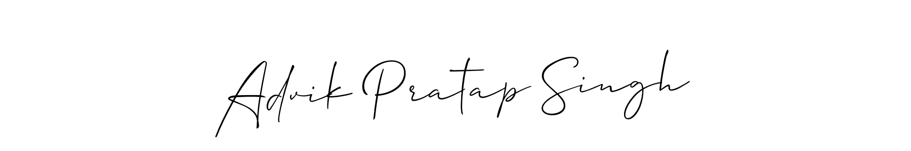 This is the best signature style for the Advik Pratap Singh name. Also you like these signature font (Allison_Script). Mix name signature. Advik Pratap Singh signature style 2 images and pictures png