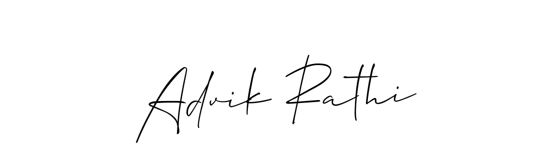 How to make Advik Rathi signature? Allison_Script is a professional autograph style. Create handwritten signature for Advik Rathi name. Advik Rathi signature style 2 images and pictures png