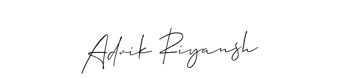 Allison_Script is a professional signature style that is perfect for those who want to add a touch of class to their signature. It is also a great choice for those who want to make their signature more unique. Get Advik Riyansh name to fancy signature for free. Advik Riyansh signature style 2 images and pictures png
