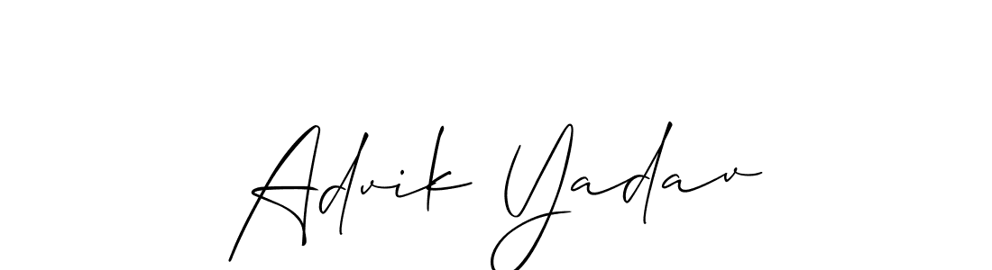 You should practise on your own different ways (Allison_Script) to write your name (Advik Yadav) in signature. don't let someone else do it for you. Advik Yadav signature style 2 images and pictures png